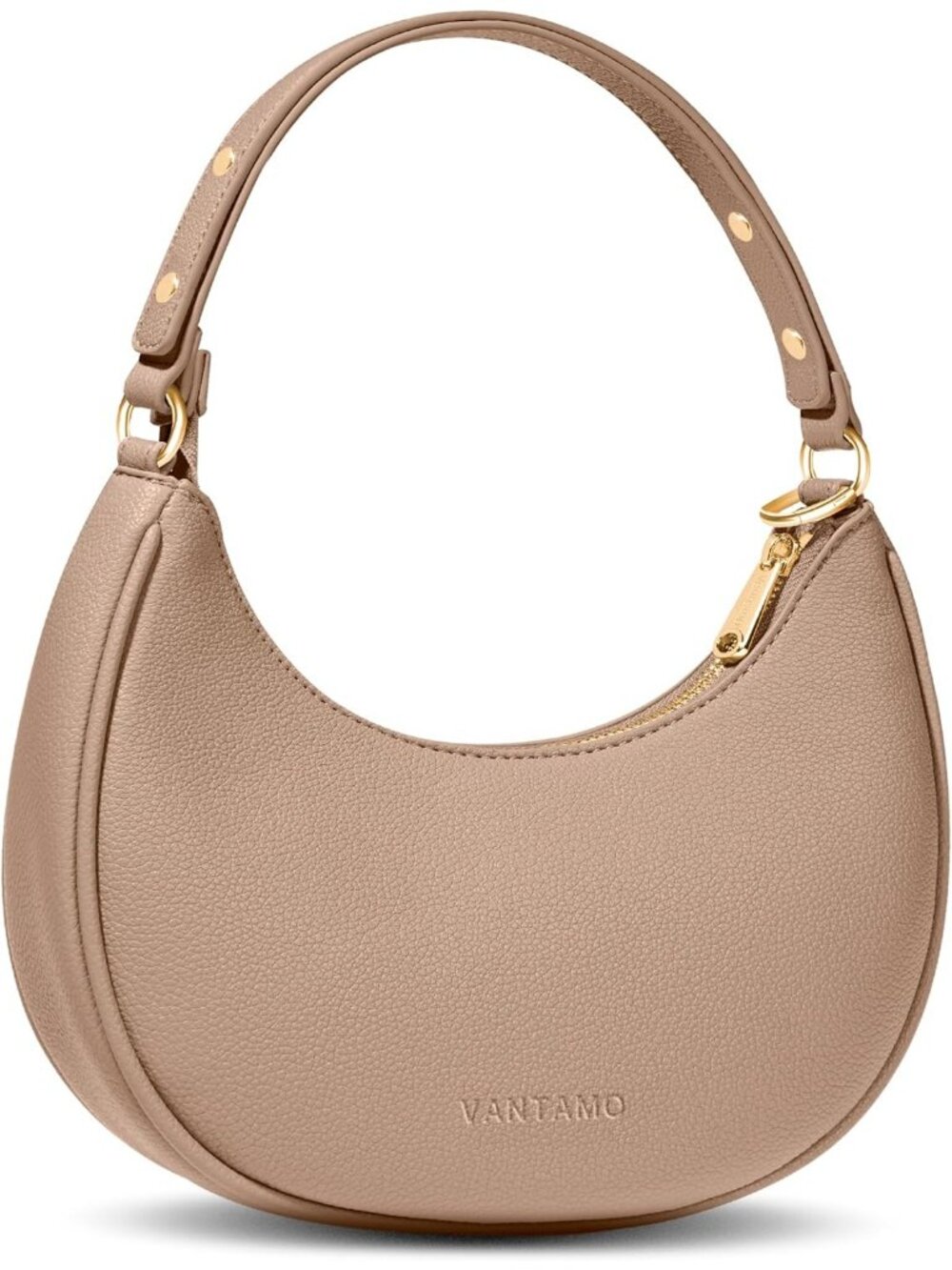 Women's Taupe Half Moon Anti-Theft Clutch Purses Evening Crescent Bags